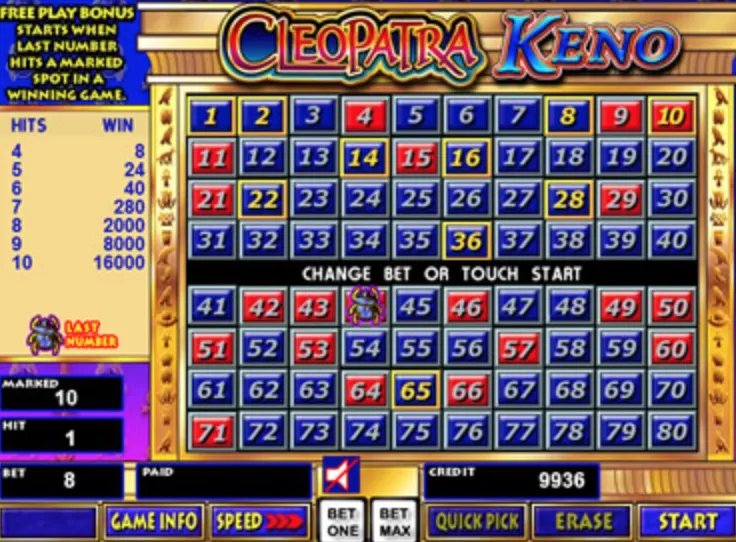 Juego keno online